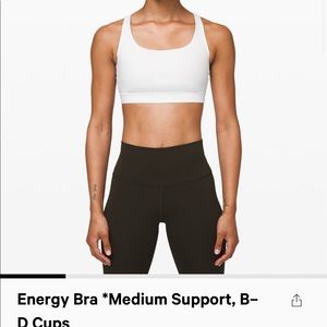 Lululemon Energy and Energy Longline (Lulu official pictures for reference) sz 8